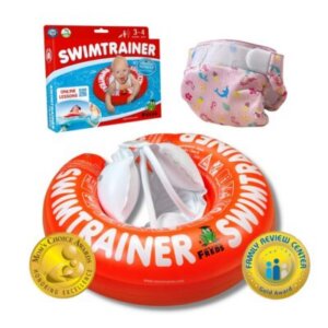 Pack Swimtrainer y bañador pañal rosa